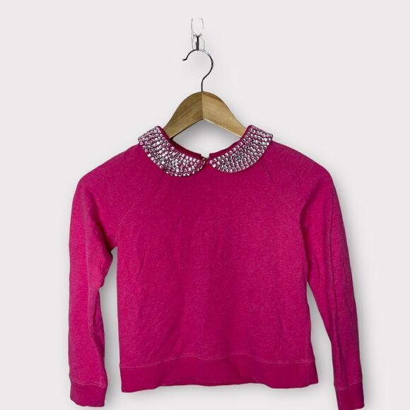 Kate Spade Girls Rhinestone Embellished Collar Pink Sweater - Picture 5 of 8